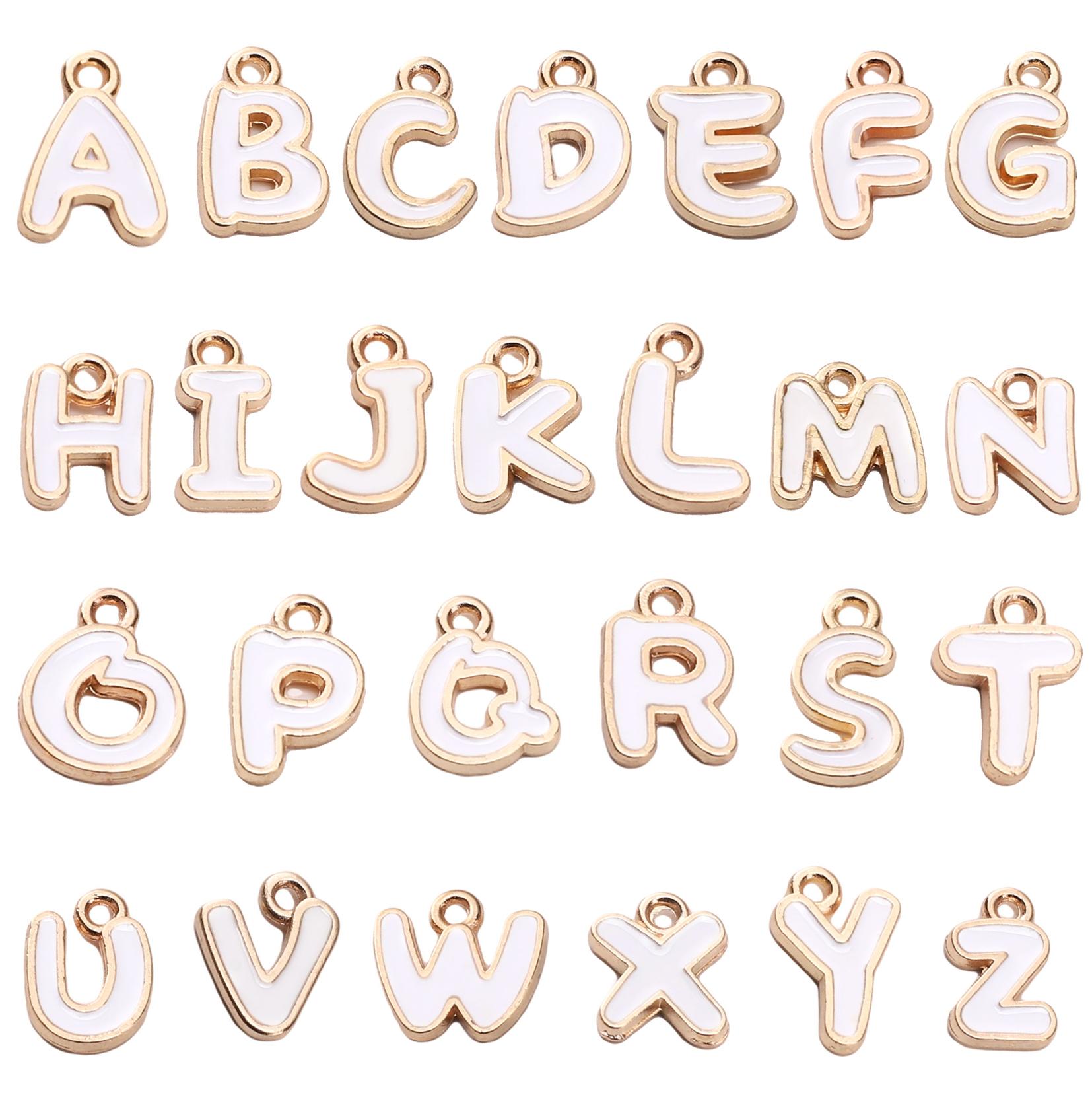 

Сплав Подвеска-шарм с буквой, покрытая капельной эмалью, Подвеска для изготовления ювелирных изделий, Аксессуары, Сделай сам, Серьги, Ожерелье, Браслет A-Z 26pcs