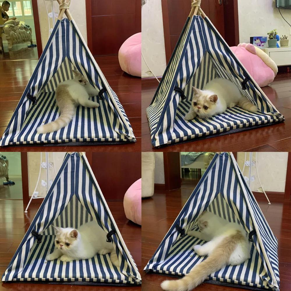 Evcil Hayvan Çadır Evi Kedi Yatağı Taşınabilir Köpek Kedi Teepee Taşınabilir Yavru Kedi İç Mekan Dış Mekan Kulübeleri Evcil Hayvan Kediler İçin Çadır Küçük Hayvanlar Yatağı