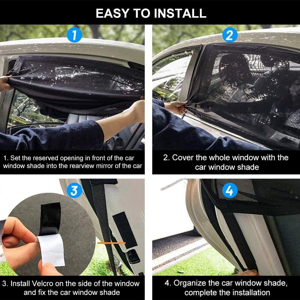 Upgraded Zipper Style Car Mosquito Curtain & Sunshade - Ventilated and Breathable
