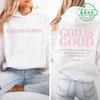 Autumn Fleece Hoodie Pink God Is Good Christian Hoodie Bible Verse Sweatshirts Long Sleeve Tops Jesus Aesthetic Hoodies