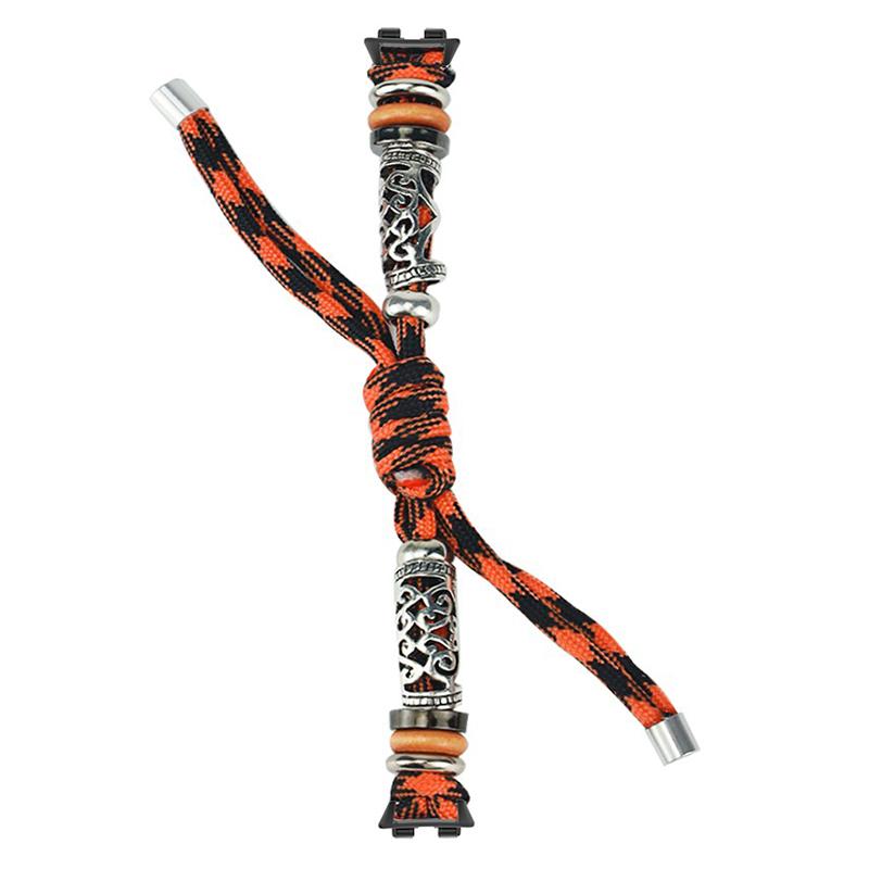 

For Huawei Band 8/Band 8 NFC/Band 9/Band 9 NFC Watch Band Beads Decor Braided Rope Adjustable Wrist Strap Forest Camo