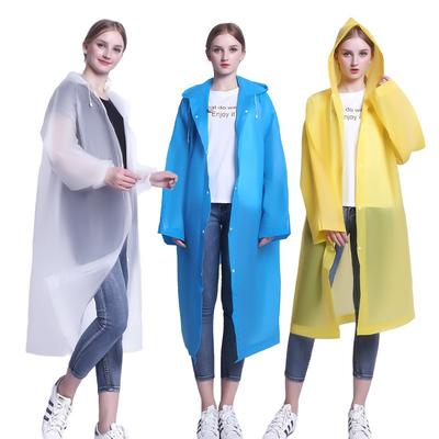 Children's Outdoor Travel Fashion Adult Raincoat Thick Transparent EVC Raincoat