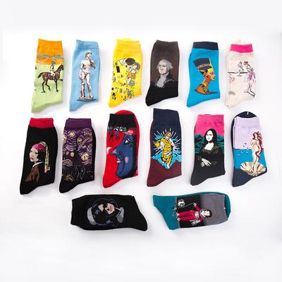 Yeni Varış Moda Çorap Ekip Pamuk Çorap Ünlü Yağlıboya Sanat Çorap Kadın Erkek Unisex Çorap