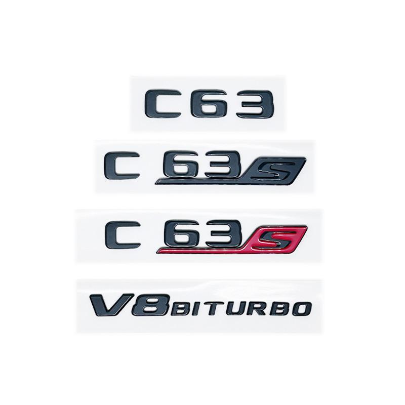Car Tuning For Mercedes Benz AMG C Class W204 W205 C63 C63S Letter Logo 3D ABS Sticker Car Rear Trunk Emblem Nameplate Decals