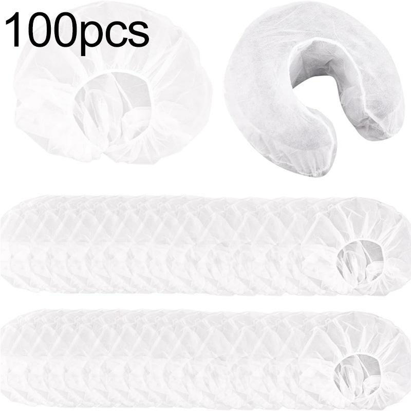

100/50 шт. Чехлы на подголовник Облегающие Одноразовые Массажные Чехлы-люльки для лица Нетканые Мягкие Наволочки для шеи Инструмент для салона красоты СПА 100PCS белый