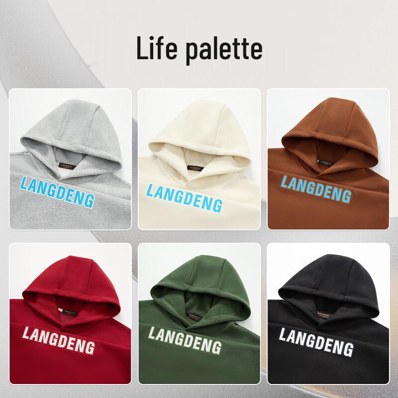 Langdeng Unisex Letter Print Hooded Sweatshirt