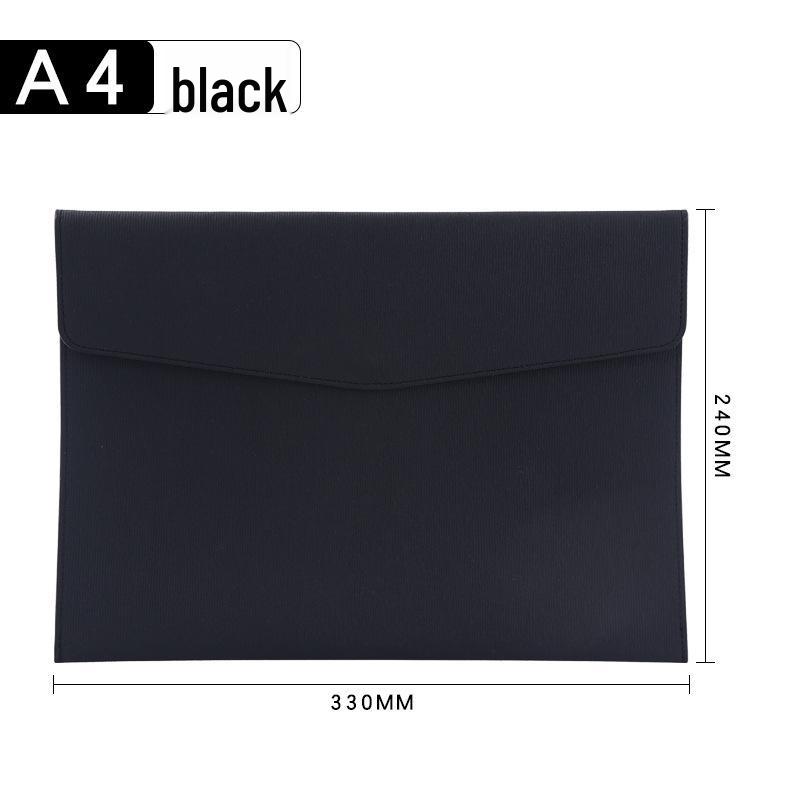 

Large Capacity A4 Imitation Leather Document Bag with Customizable Logo for Business Office Use чёрный