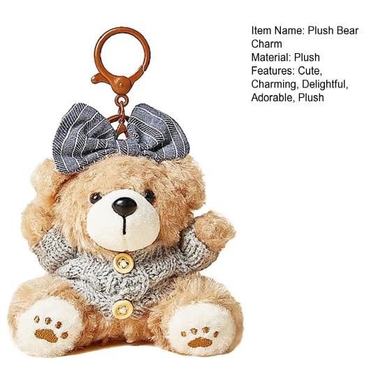 Niedlicher Plüschbär Schlüsselanhänger für Frauen Stofftier Taschenanhänger für Handtasche Rucksäcke Geldbörsen Gepäckanhänger Accessoire