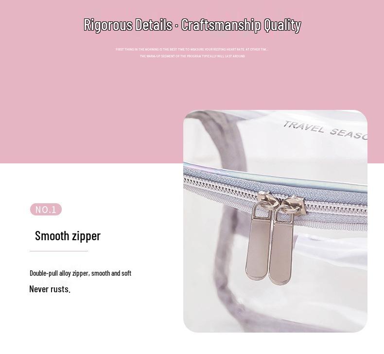 Trousse de toilette et de maquillage étanche en toile PVC grande capacité pour le voyage