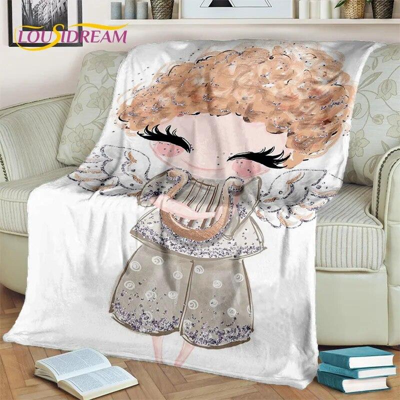 Cartoon Ballerina Fairy Cute Ballet Girl Blanket,soft Throw Blanket for Home Bedroom Bed Sofa Picnic Office Cover Blanket Kids
