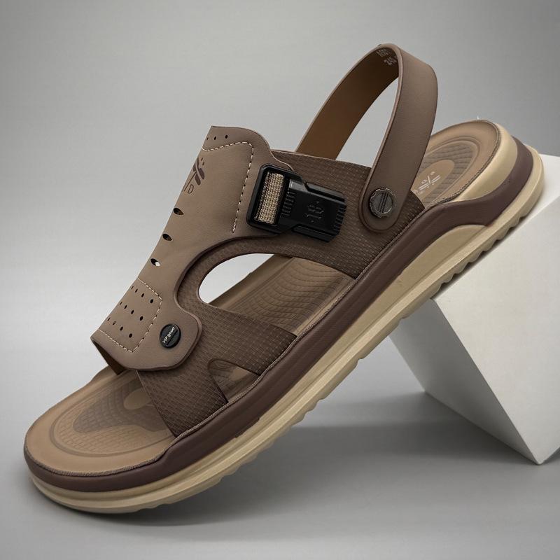 Men s Genuine Leather Non-slip Lightweight Sandals - Comfortable  Breathable Outdoor Beach Flip-flops 41