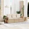 Vidaxl 3-Cz. Set di Mobili da Giardino con Cuscini, Beige, Polyrattan