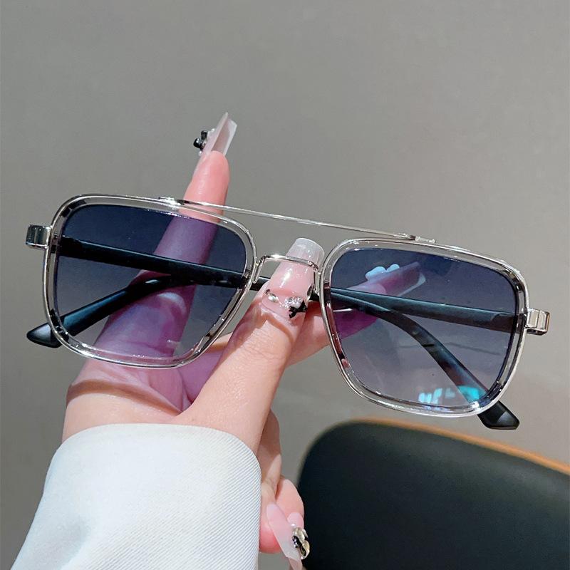 New European and American metal frame double beam retro sunglasses men's street fashion trend sunglasses