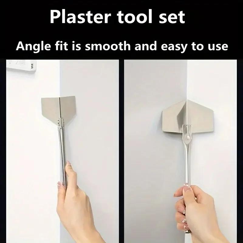 4 Pcs Stainless Steel Putty Knife Drywall Scrapers Set for Inside/Outside Corner Scraping and Drywall Repair Construction Tool 4pc