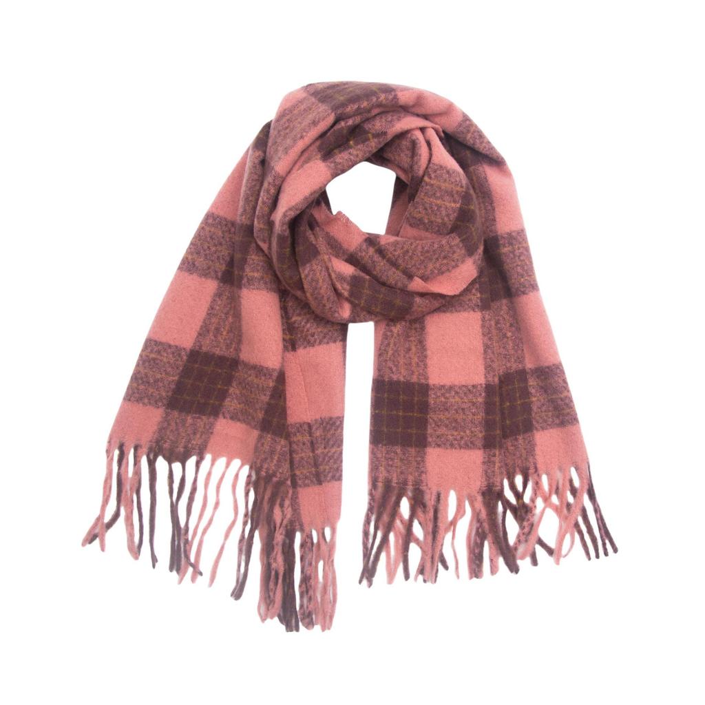 Amazon popular Christmas red plaid scarf foreign trade autumn and winter without hair loss imitation cashmere scarf shawl dual-purpose