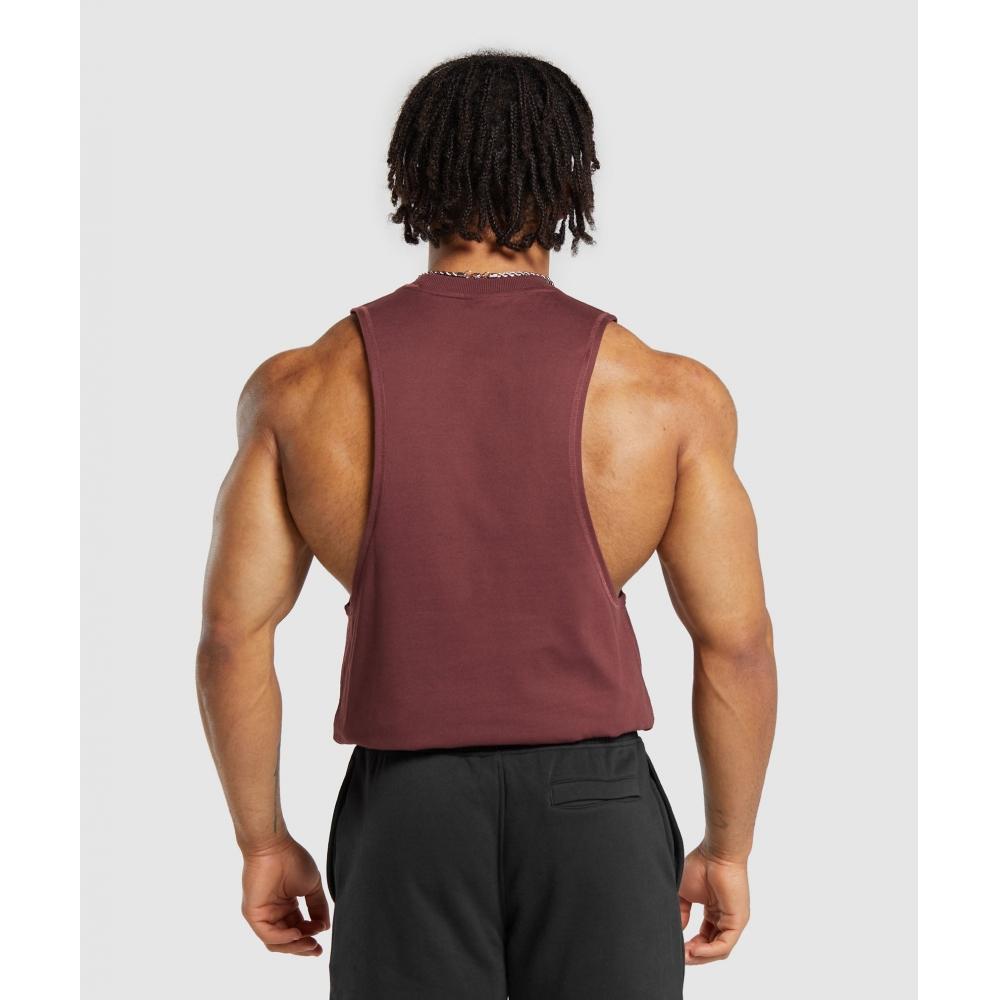 Gymshark Prémiové tílko s padajícími ramínky vínově hnědé A5a4w Rbqv