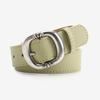 Leopard Pattern Leather Belt With Electroplated Buckle For Casual Women