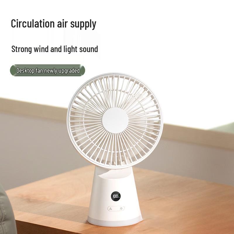Portable USB Rechargeable Desktop Fan with Night Light