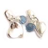 Les Trésors De Lily [C7563] - Turquoise 'Sweet Heart' Silver Earrings