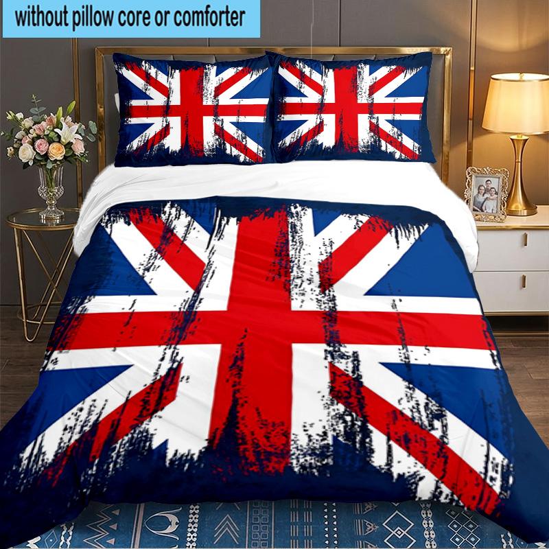 British Flag Artwork 3PCS Bedding set,Ideal for 1pc Duvet Cover And 2pcs Pillowcases Perfect for Fan gift,Ideal for Bedroom, Dormitory