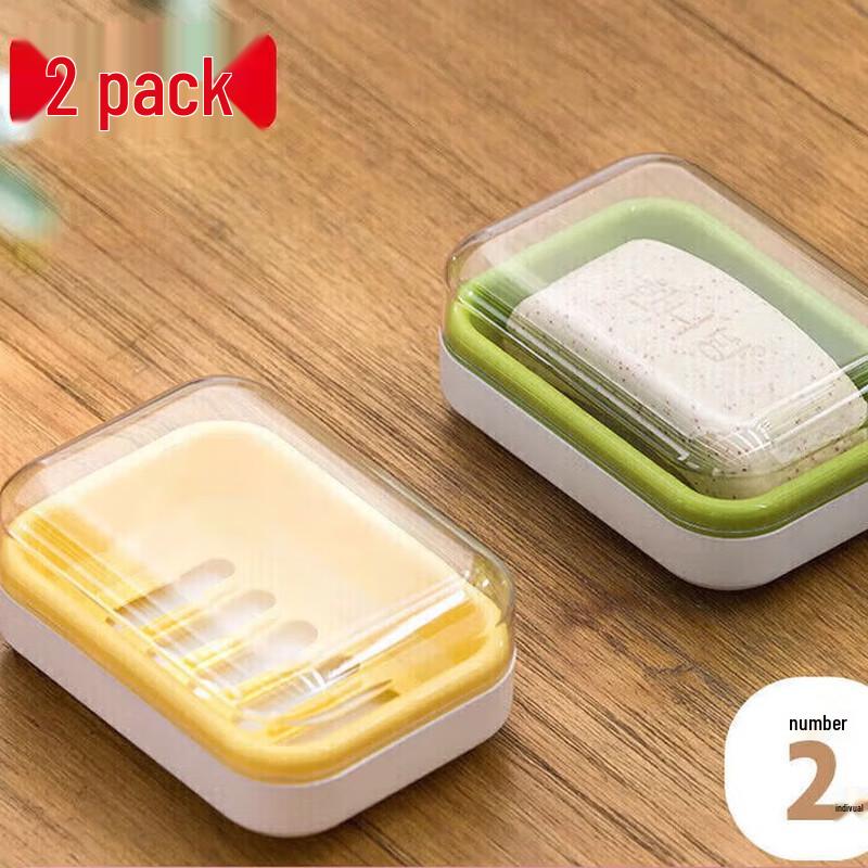 Chahua Pop Draining Soap Dish with Lid (2-Pack)