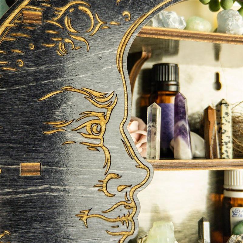 Neues Präsentationsregal, wandmontiertes, mehrfarbiges Aufbewahrungsregal, Schlafzimmer-Aufbewahrungsregal, Haushaltsgegenstände aus Holz