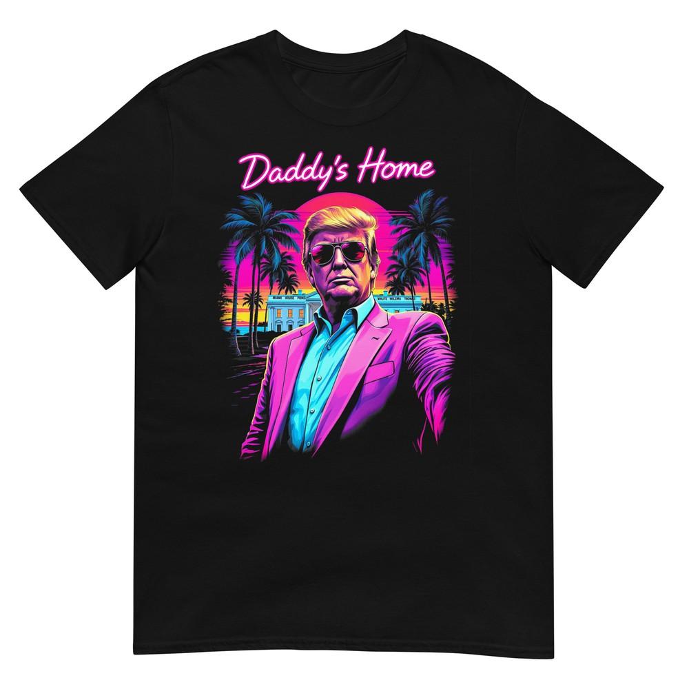 Смешная футболка для папы  Дома Белый дом Трамп Розовый 2024 Ретро 80-е XL