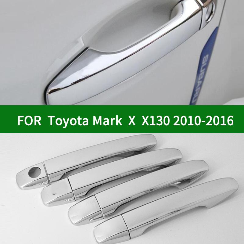 Glossy chrome silver car auto Side Door Handle Cover Trim For Toyota Mark X X130 2010-2016 2011 2012 2013 2014 2015