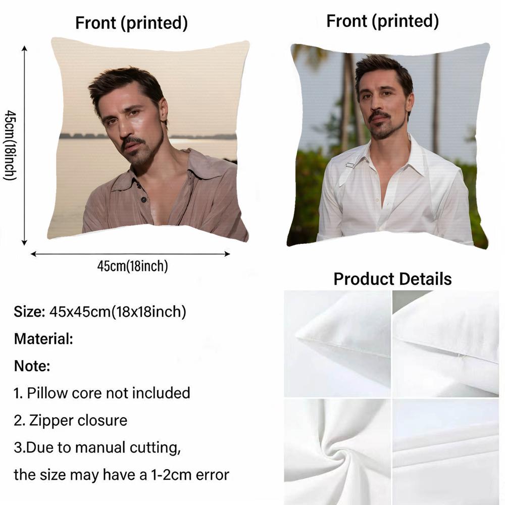 M-Mariano Di Vaio Cushion Cover Cushion Cover Pillowcase, Anti-Mite Invisible Zipper, Linen Sofa Cushion