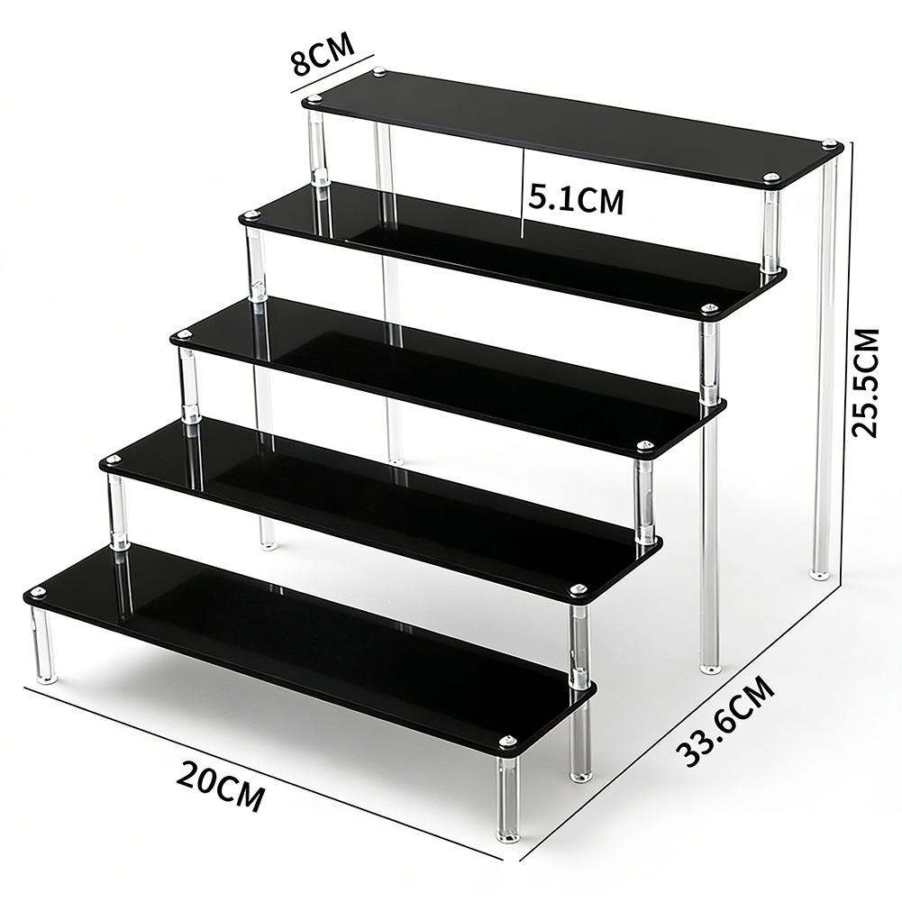 As Shown In The Picture Ladder Display Transparent Acrylic Material Multi-tiered 1-5 Layers Space-saving Storage