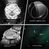 JINSHIDUN Tourbillon Automatic Mechanical Watch, Multi-functional Sports Waterproof Luminous Men's Watch