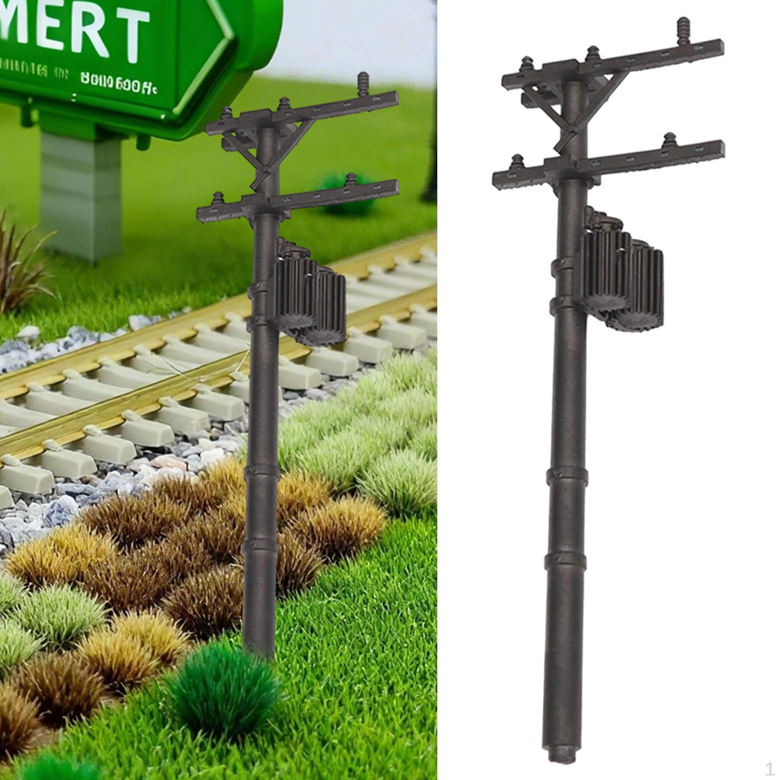 

1/64 Sacle Telephone Pole Model Realistic Ornament Gifts Railroad Railway Accessories Table чёрный