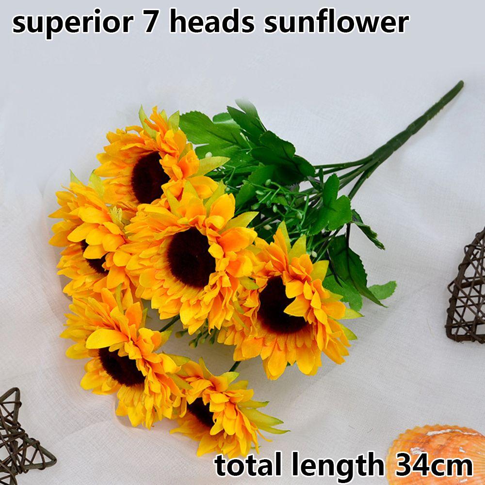 5/7/22 Heads DIY Craft Real Touch Home Decor Wedding Decoration Fake Flores Bouquet Silk Sunflower Artificial Flower