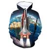 Herbst Space Shuttle Rakete 3D Druck Hoodies Herren Damen Mode Lässige Sweatshirts Übergroßer Hoodie Pullover Trainingsanzug Kleidung