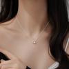 925 Sterling Silver-Plated Pearl Ball Necklace for Women - High-End Clavicle Chain, 2025 New Style