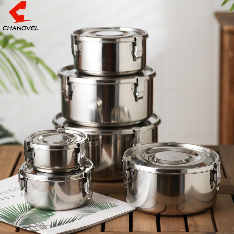 304 Stainless Steel Leak-Proof Korean Bento Lunch Box Set - 3-Piece Fresh-Keeping Containers