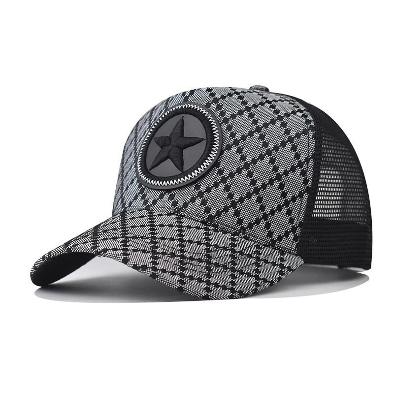 Pattern Cotton Star Baseball Hats With Curved Visor Windproof For Cap Daily