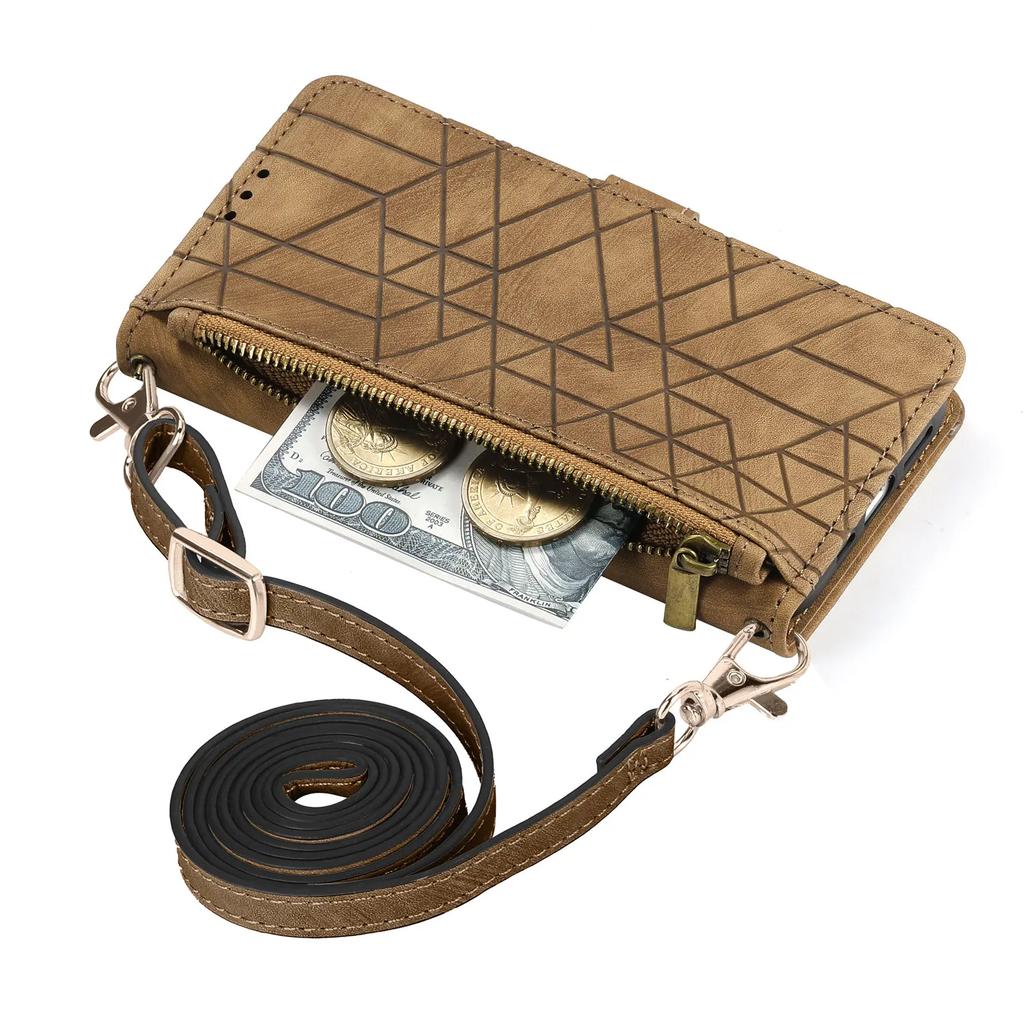 Crossbody Zipper Wallet Card Solt Bag Case For XiaoMi RedMi Note 12 Pro Plus 11S 10 10S 12T 13 Ultra Lanyard Leather Strap Cover