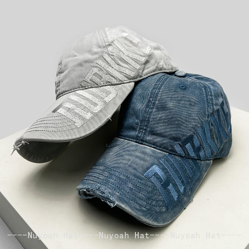 And Women Bandhnu Broken Style Embroidered Side Letter Prints Baseball Caps Sun Protection Street Style All-Match Distressed Peaked Hats Fashion