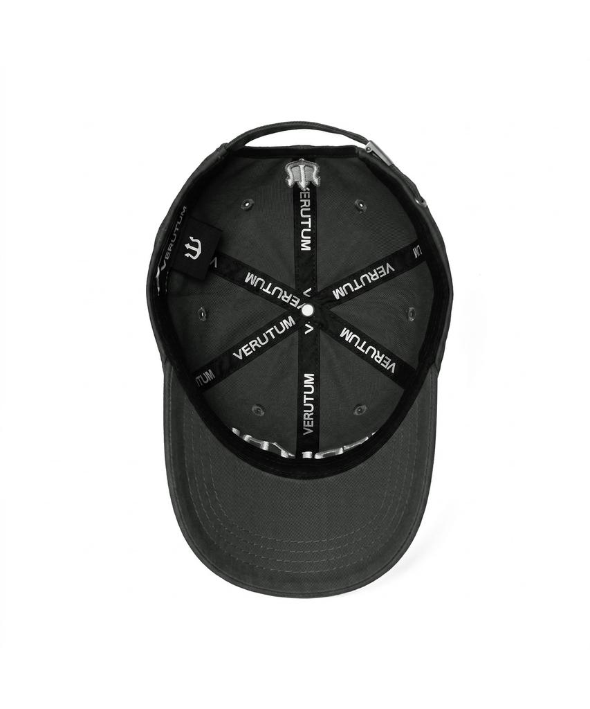 VERUTUM Front Logo Bio-Washed Charcoal Ball Cap