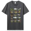 Types of Freshwater Fish Species Fishing Shirt Fishermen Shirt Graphic Oversized Unisex Fitness O-Neck T-shirt Cotton Tops Tees