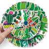 50 Cactus Cartoon Stickers - Waterproof Decals for Laptops, Scooters, Cars, and Motorcycles