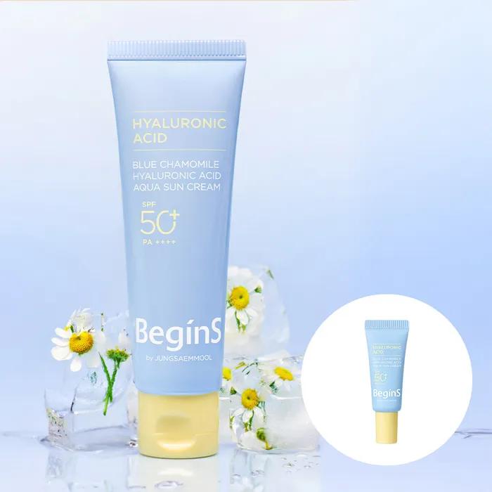 Begins by Jung Saem Mool Blue Chamomile Hyaluronic Acid Moisture Sunscreen + Free 5ml Moisture Sunscreen
