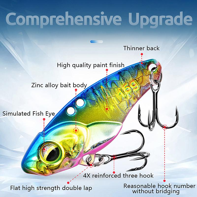 1Pcs 3.5-15G Metal Spinner Fishing Bait Vib Spoon Fishing Lure Crankbait Bass Artificial Hard Baits Cicada Vib Fishing Tackle
