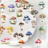 50Pcs Transparent Cartoon Mushroom Stickers PET Material Waterproof Decor for Journal Scrapbooking