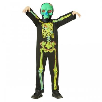 Childrens/Kids Neon Skeleton Glow In The Dark Costume