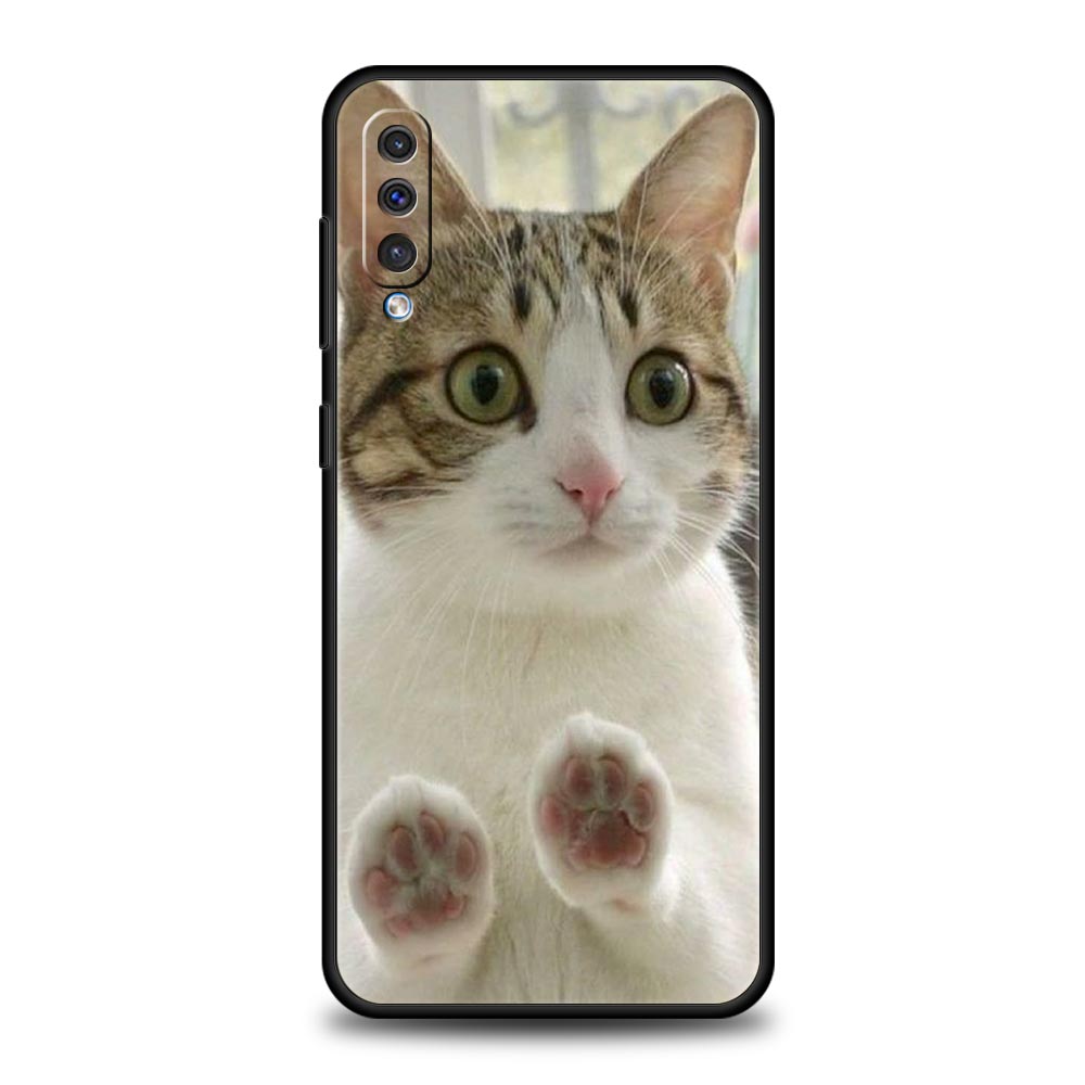 Kawaii Love Cat Phone Case For Samsung Galaxy A56 A36 A26 A34 A17 A16 A06 A14 A12 A54 A72 A70 A24 A22 A20e A52 A50 A40 A32 Cover