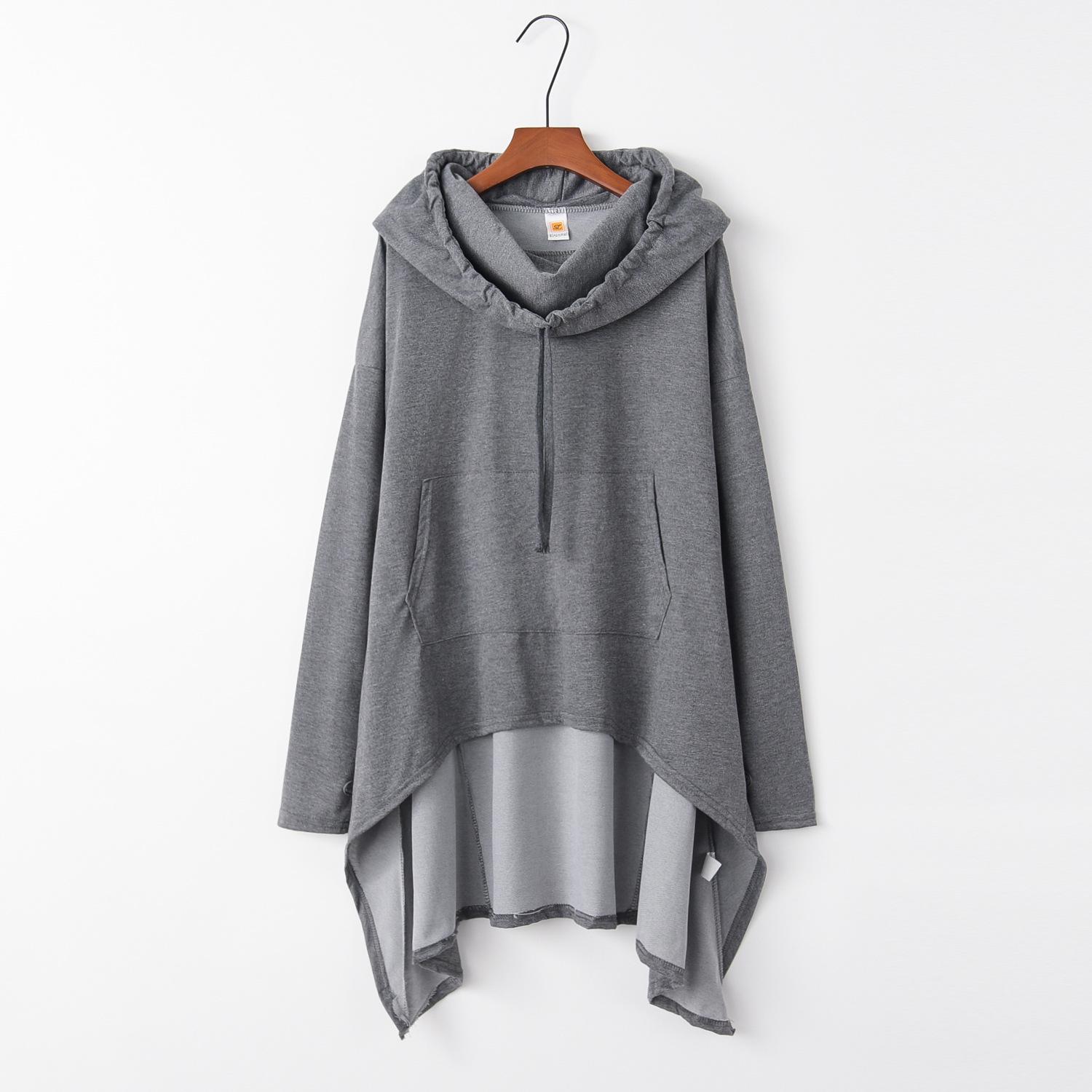 

2023 Autumn/Winter European & American Solid Color Long Hooded Sweatshirt S