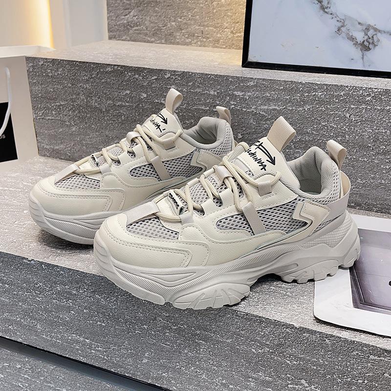Platform dad shoes women's 2025 new autumn women's shoes street shot small people show height ins trendy sports style casual shoes