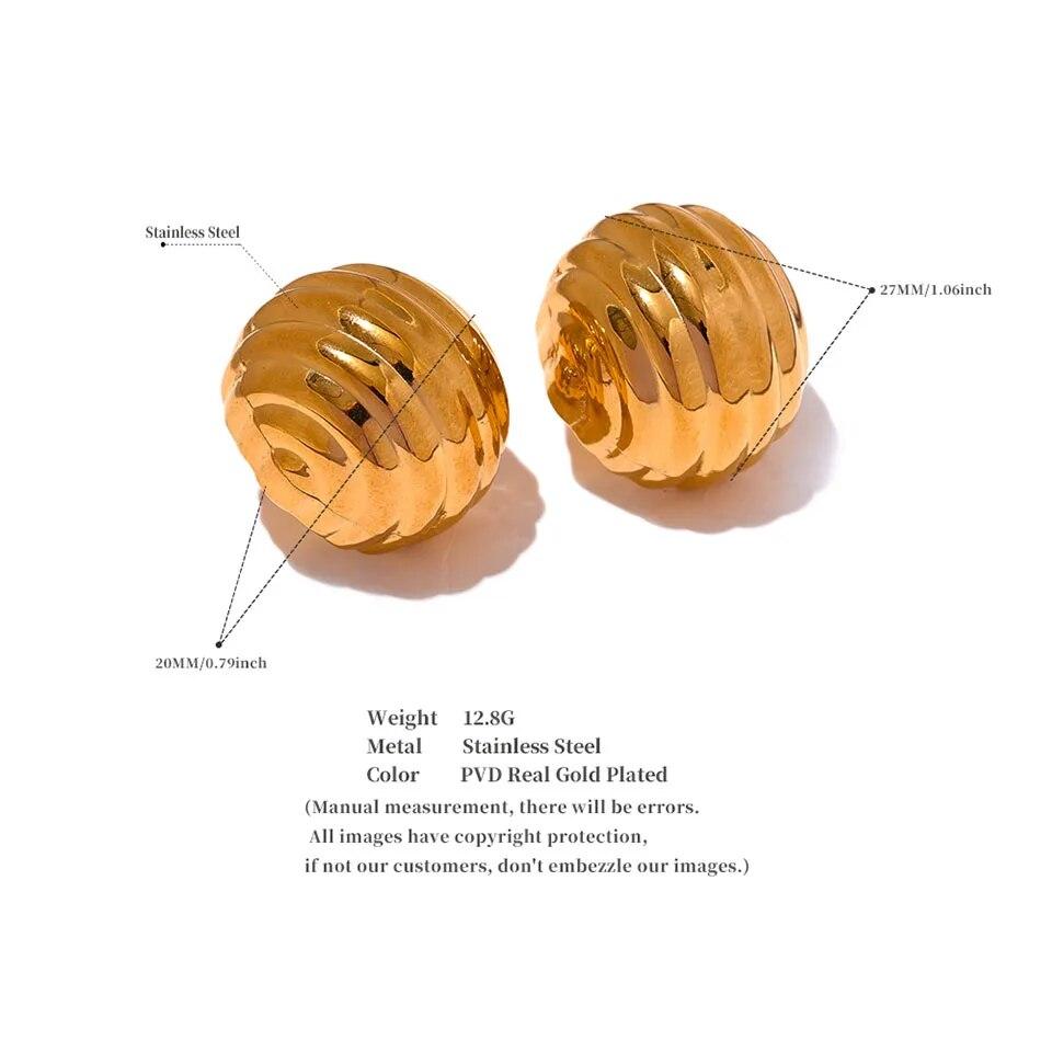 Eetit Exklusive geometrische hohle ungewöhnliche Ohrringe aus Edelstahl, personalisierte Textur, verhindert Allergien, Modeschmuck, Bijoux